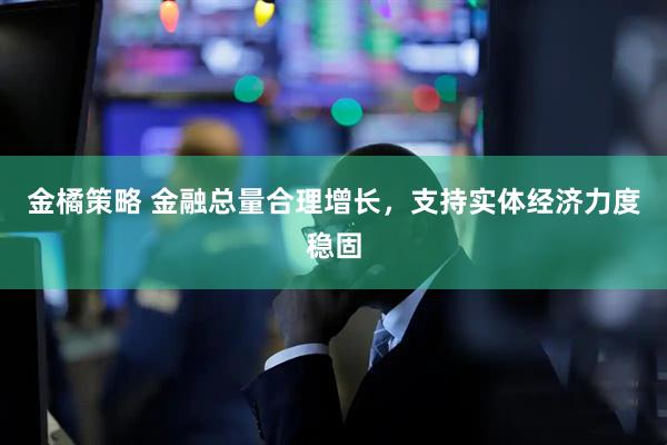 金橘策略 金融总量合理增长，支持实体经济力度稳固