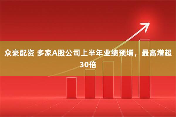 众豪配资 多家A股公司上半年业绩预增，最高增超30倍