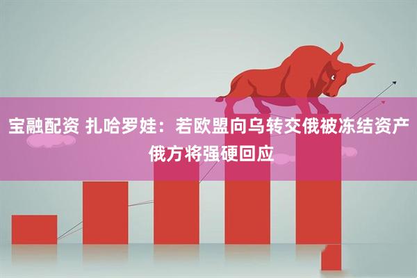 宝融配资 扎哈罗娃：若欧盟向乌转交俄被冻结资产 俄方将强硬回应